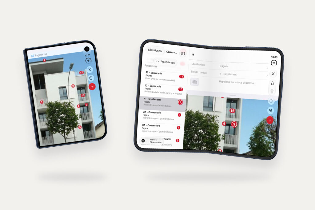 archipad sur iphone duo ouvert et fermé